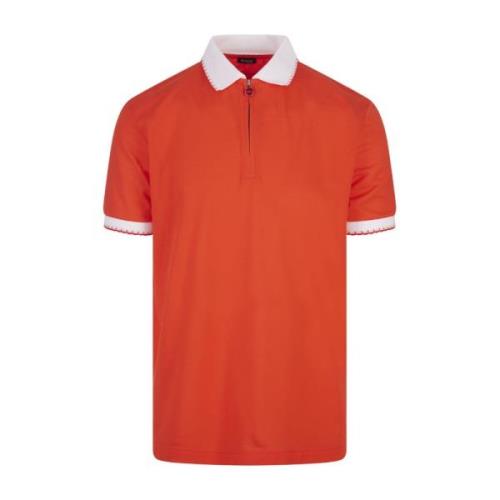 Oranje Polo Shirt met Graffiti Logo Kiton , Orange , Heren