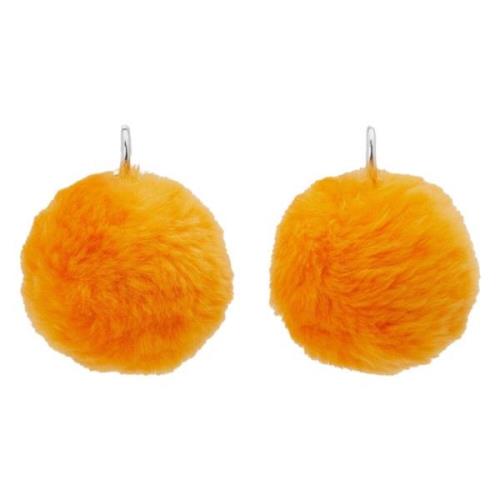 Fluffy pom-pom oorbellen Marni , Orange , Dames