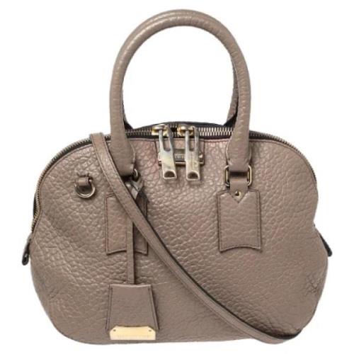 Pre-owned Leather handbags Burberry Vintage , Gray , Dames