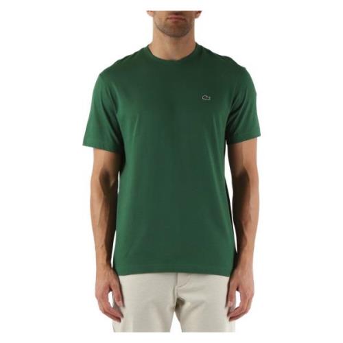 Katoenen Regular Fit T-shirt met Logo Patch Lacoste , Green , Heren