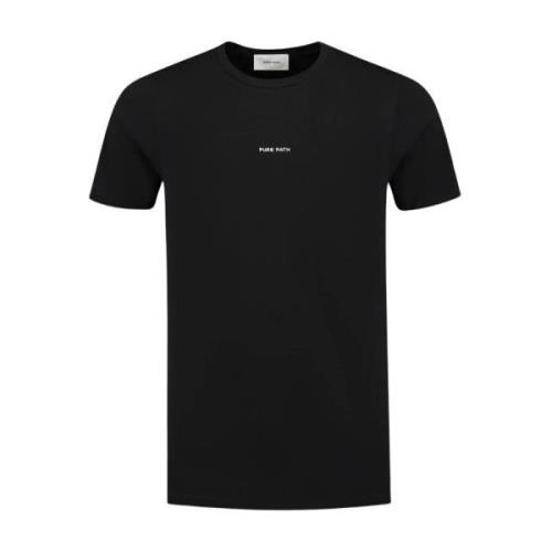 Crewneck Slim Fit T-shirt Korte Mouw Pure Path , Black , Heren