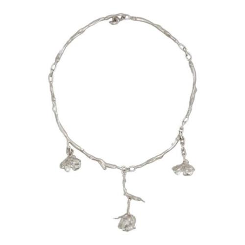 Metal rose bud necklace Marni , Gray , Dames
