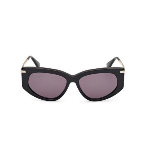 Vierkante zonnebril voor dames Zwart Glanzend Max Mara , Black , Dames