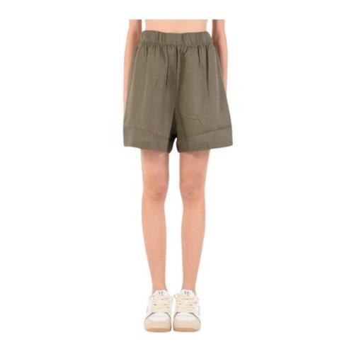 Linnen Elastische Taille Shorts Hinnominate , Green , Dames