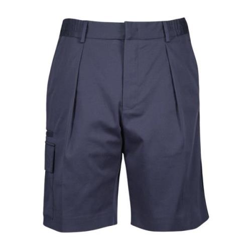 Golf Shorts met Zakken en Plooien Fendi , Blue , Heren