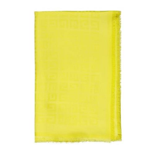 Vierkante 4G Sjaal Franje Wol Zijde Givenchy , Yellow , Dames