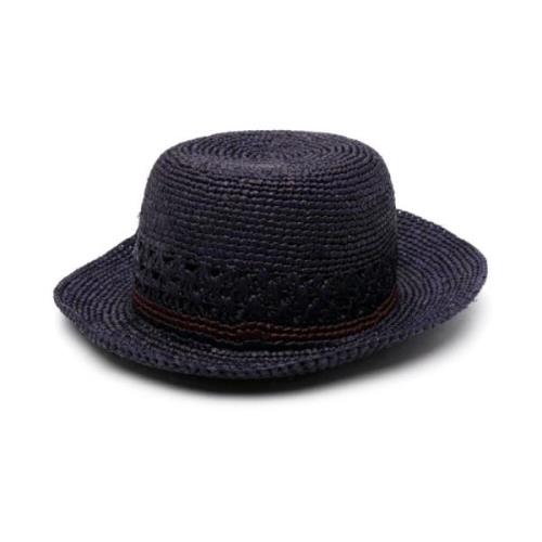 Blauwe Straw Fedora Hoed Paul Smith , Blue , Heren