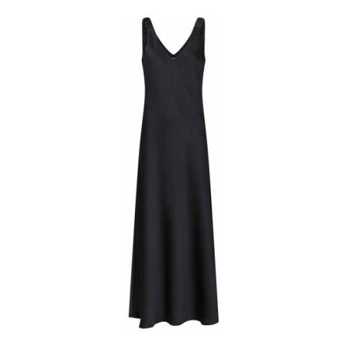 Elegante Satijnen Jurk Zwart Neo Noir , Black , Dames