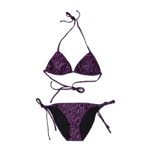 Monogram Bikini Broekje Versace , Purple , Dames