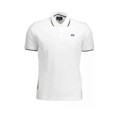 Witte Katoenen Polo Shirt met Borduursel La Martina , White , Heren