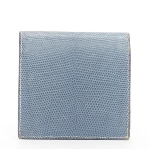 Pre-owned Leather wallets Hermès Vintage , Blue , Unisex