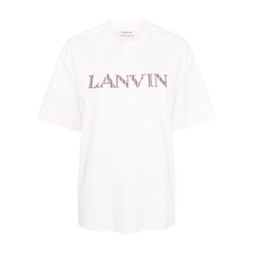 Zachte Jersey Logo T-shirts en Polos Lanvin , Pink , Dames