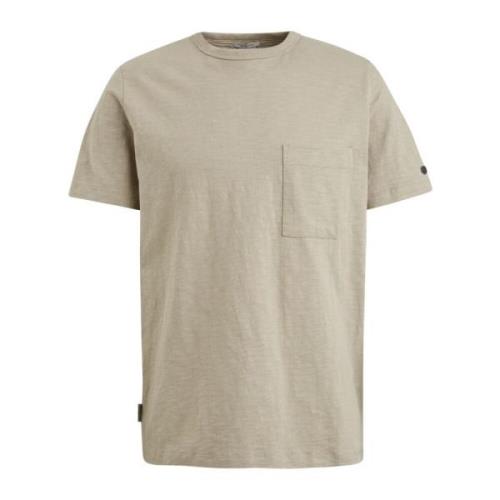 Slub Katoen Regular Fit T-shirt Cast Iron , Green , Heren