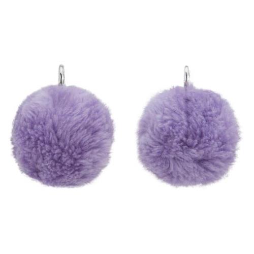 Fluffy pom-pom oorbellen Marni , Purple , Dames