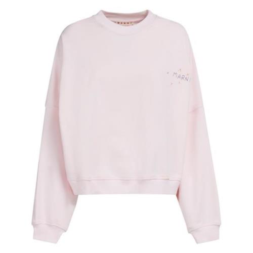 jersey sweatshirt met drakenprint Marni , Pink , Dames