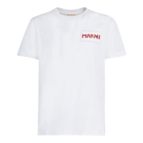 katoenen t-shirt met patch Marni , White , Heren