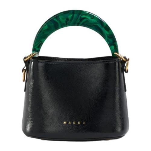 Venice mini bucket bag patent leather Marni , Black , Dames