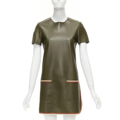 Pre-owned Leather dresses Celine Vintage , Green , Dames