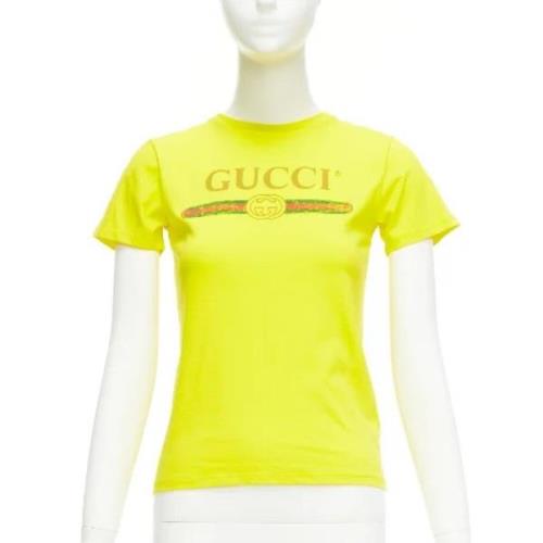 Pre-owned Cotton tops Gucci Vintage , Yellow , Dames