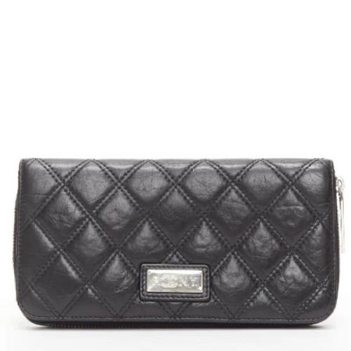 Pre-owned Leather wallets Chanel Vintage , Black , Dames