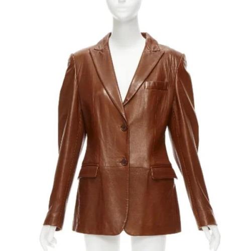 Pre-owned Leather outerwear Dolce & Gabbana Pre-owned , Brown , Dames