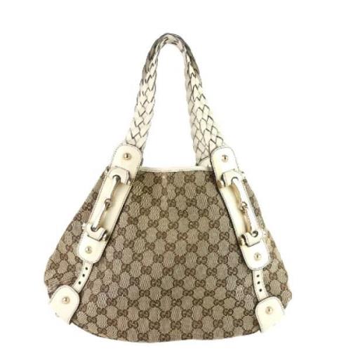 Pre-owned Canvas shoulder-bags Gucci Vintage , Beige , Dames