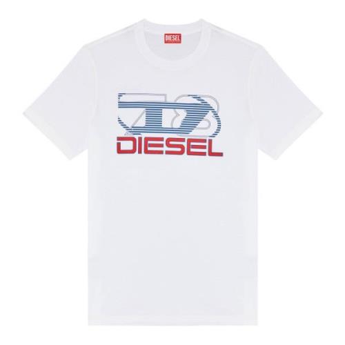 T-shirt with Oval D 78 print Diesel , White , Heren