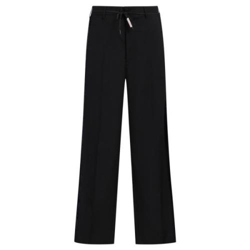 Tropical wool trousers with satin stripes Marni , Black , Heren