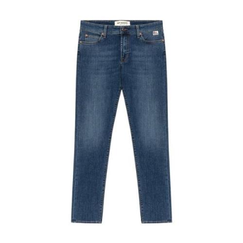 Medium Wash Denim Jeans Slim Fit Roy Roger's , Blue , Heren