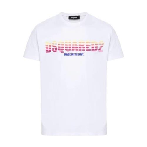 Witte T-shirts & Polos voor mannen Dsquared2 , White , Heren