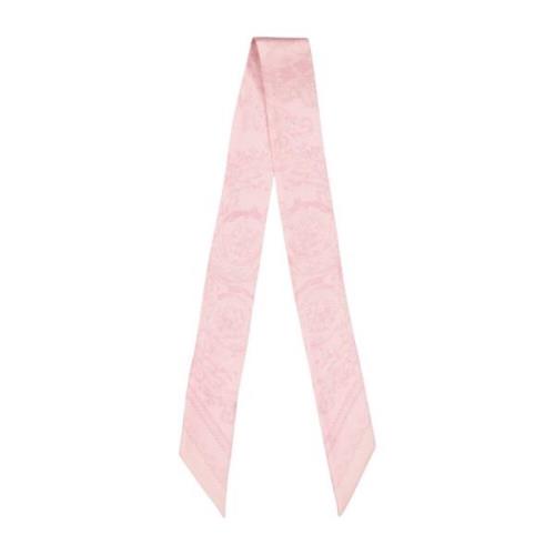 Barocco Bandeau Zijden Sjaal Versace , Pink , Dames