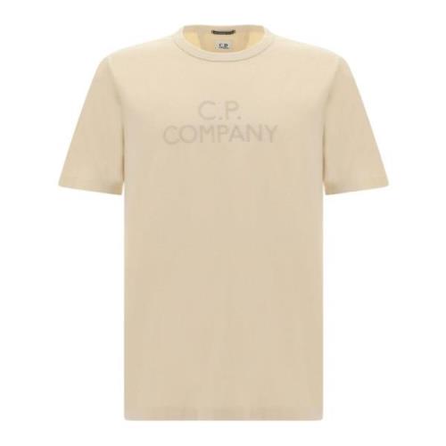 Beige Geborduurd T-shirt C.p. Company , Beige , Heren