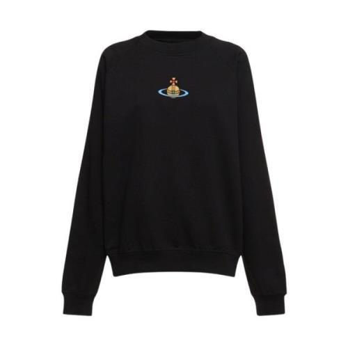 Zwarte Raglan Sweatshirt Ss24 Stijl Vivienne Westwood , Black , Dames