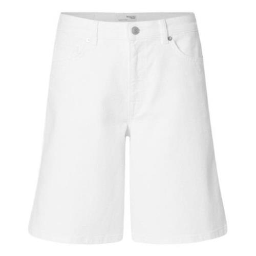 Witte Bermuda Shorts Selected Femme , White , Dames