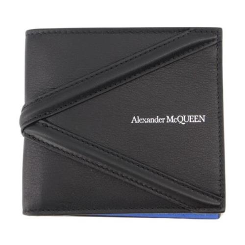 Harnas Portemonnee met Klep Sluiting Alexander McQueen , Black , Heren