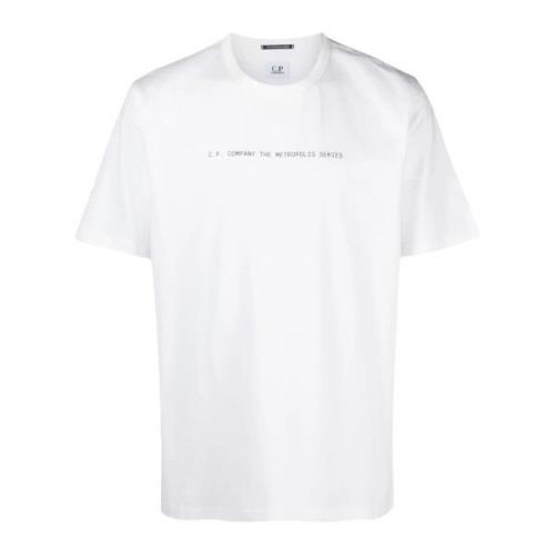 Metropolis Wit Ronde Hals T-shirt Print C.p. Company , White , Heren