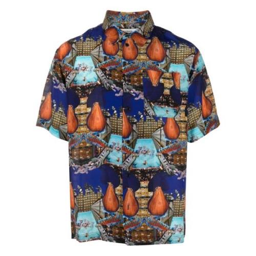 Grafische Print Zijden Shirt Henrik Vibskov , Multicolor , Heren