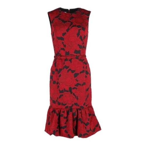 Pre-owned Cotton dresses Oscar De La Renta Pre-owned , Red , Dames