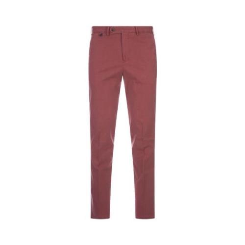 Rode katoen-lyocell broek met middelhoge taille PT Torino , Red , Here...