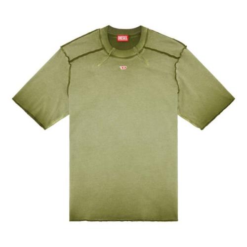 T-shirt with micro-waffle shoulders Diesel , Green , Heren