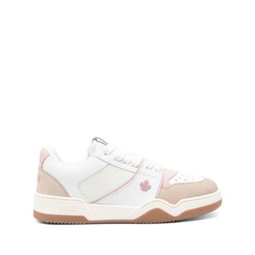 Roze Spiker Leren Sneakers Dsquared2 , Multicolor , Dames