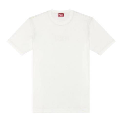 Logo-print T-shirt in mercerised cotton Diesel , White , Heren