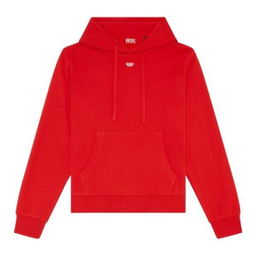 Katoenen hoodie met mini D-patch Diesel , Red , Heren