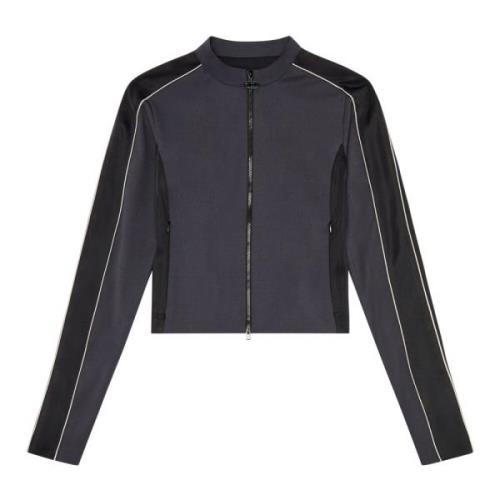 Racer jacket in double-knit and wool blend Diesel , Gray , Dames