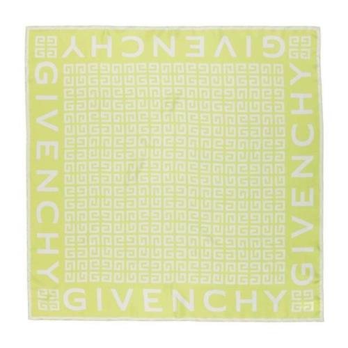 Zijden Vierkante Sjaal 4G Print Givenchy , Green , Dames