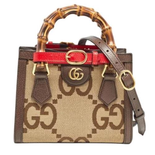 Pre-owned Canvas totes Gucci Vintage , Beige , Dames
