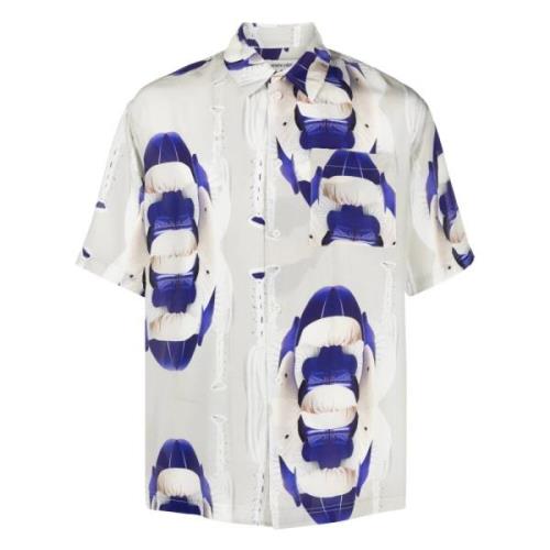 Abstract Patroon Zijden Shirt Henrik Vibskov , Multicolor , Heren