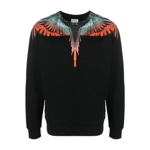 Zwarte Wings Sweatshirt Marcelo Burlon , Black , Heren