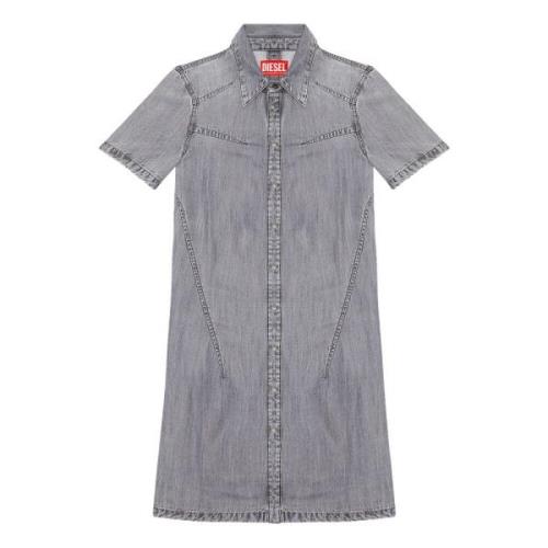 Buttoned shirt dress in light denim Diesel , Gray , Dames