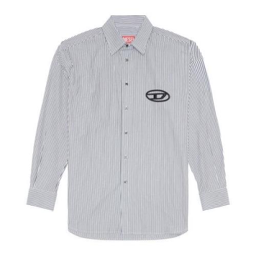 Loose fit shirt with embroidered logo Diesel , Multicolor , Heren